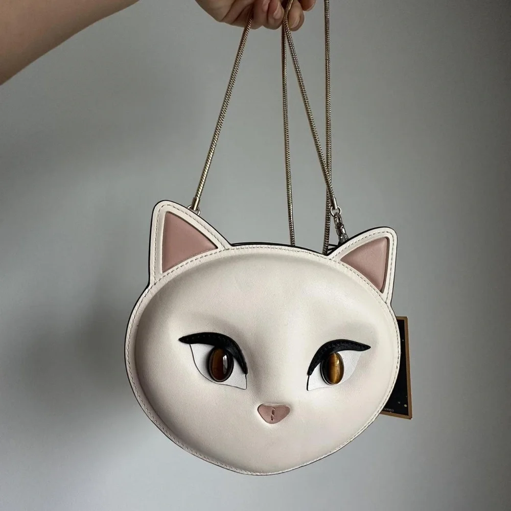 Kate Spade Cat Face Crossbody Bag - Cream and Pink